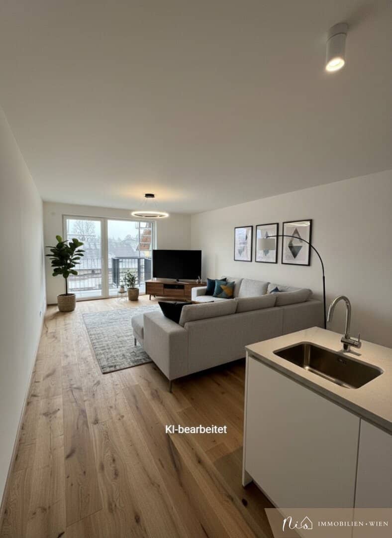New build apartment first occupancy south terrace Seestadt