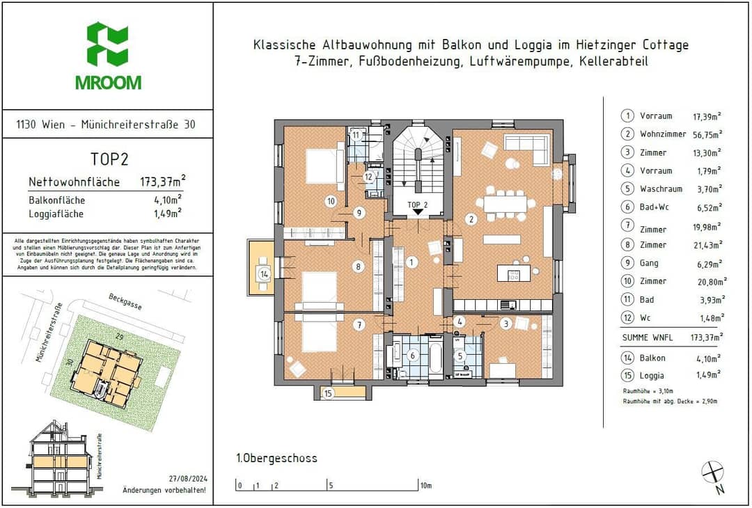 Altbau apartment with balcony and loggia in prime Hietzing location