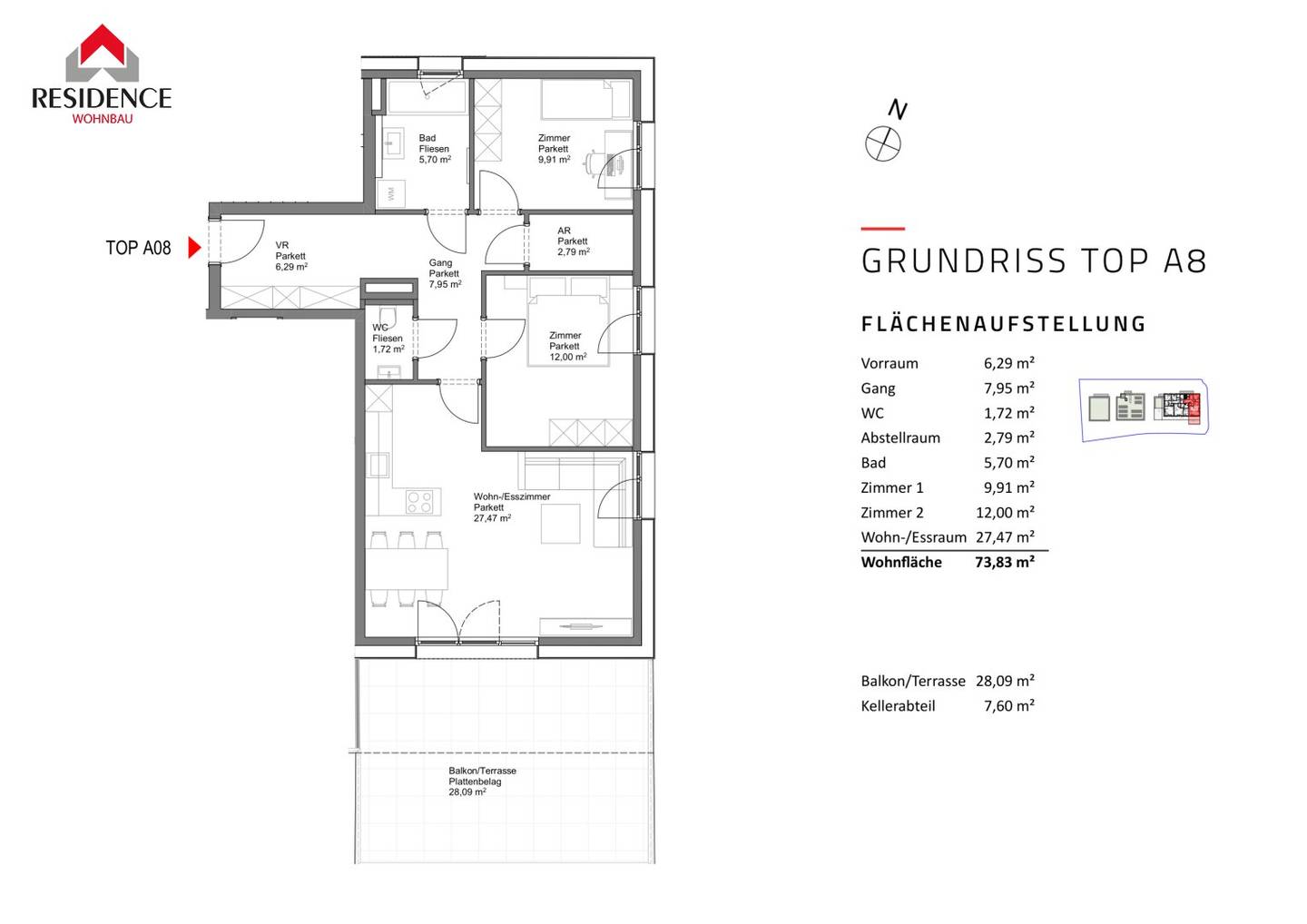 Wohnung Erstbezug Neubau Terrasse