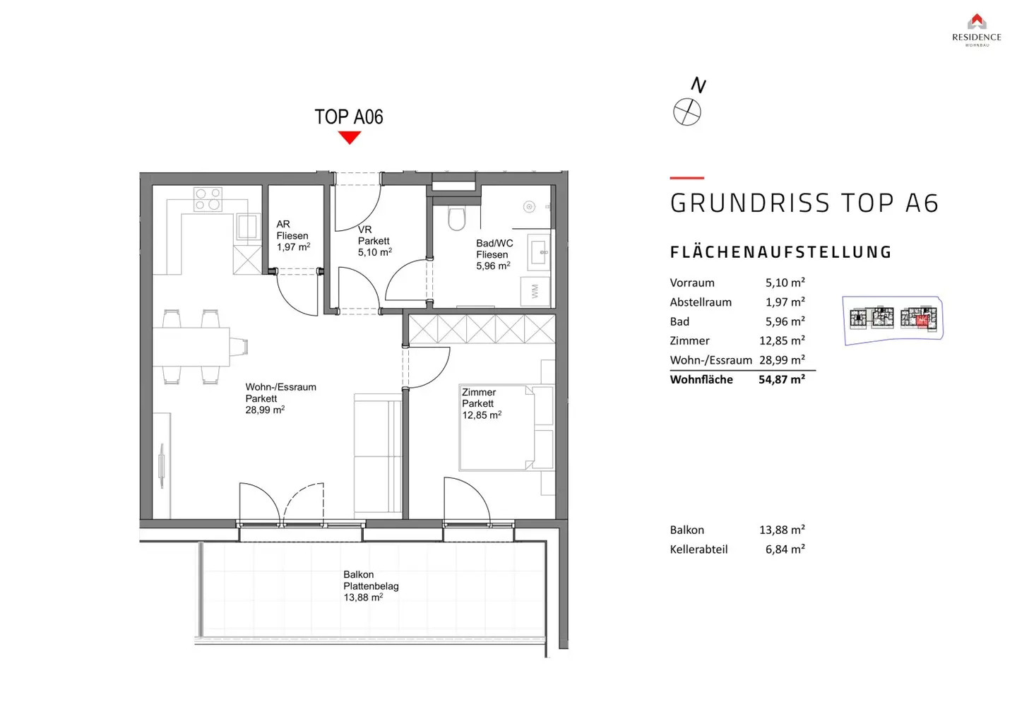 Erstbezug Wohnung im Neubau mit Balkon und Tiefgaragenstellplatz