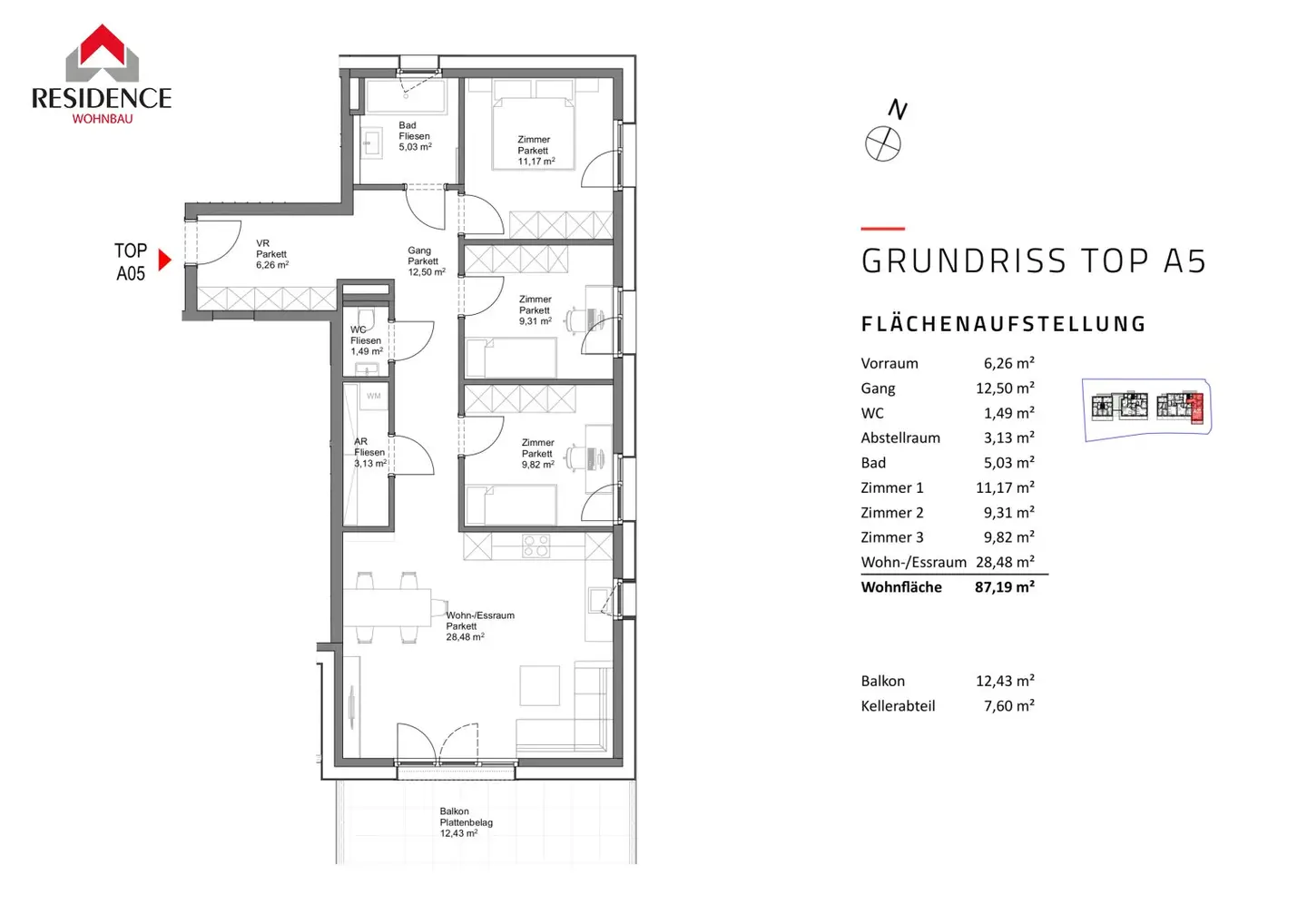 New build apartment in a quiet green setting