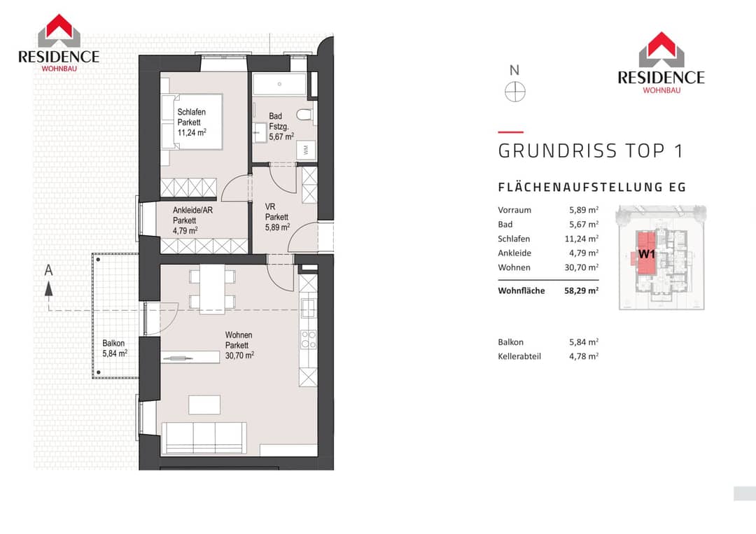 Wohnung mit Aufzug Balkon Elisabeth Vorstadt