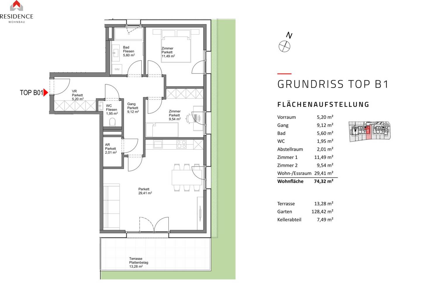 Apartment new build with garden and terrace