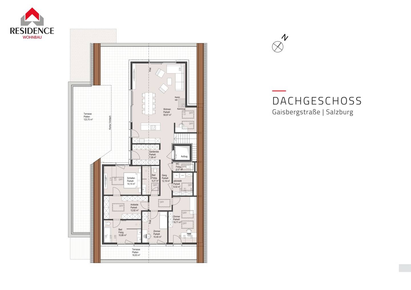Penthouse Parsch Dachterrasse Rundumblick