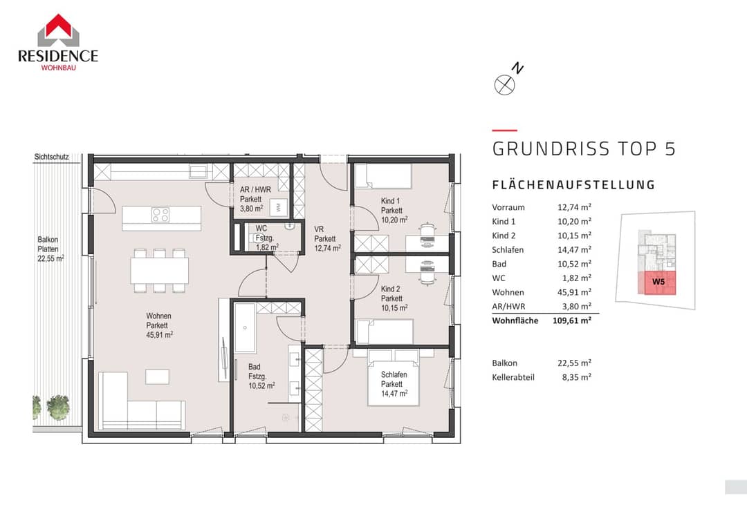 4-Zimmer-Neubauwohnung Parsch 110m²
