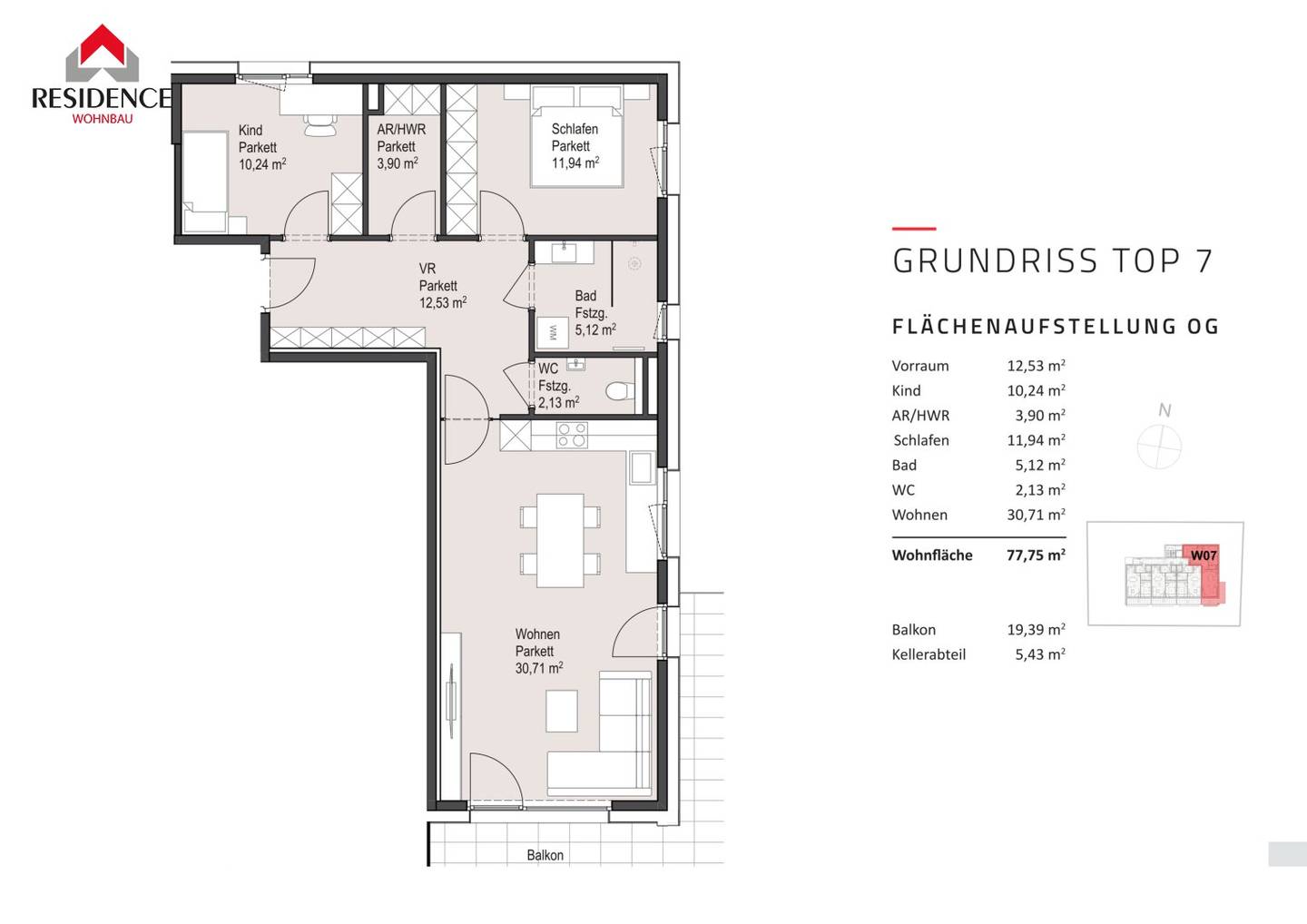 Neubauwohnung in Parsch mit großem Balkon