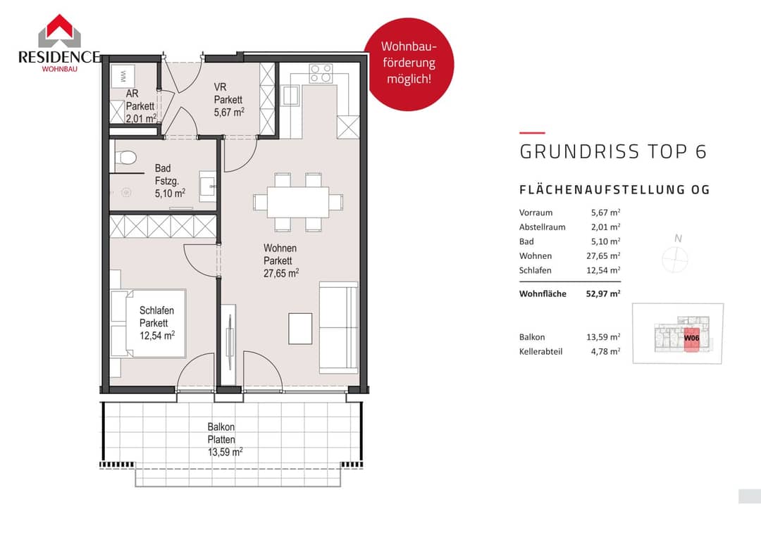 2-Room New Build Apt with Balcony in Parsch