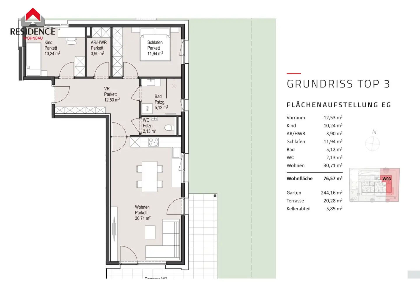 New build apartment with garden in Parsch