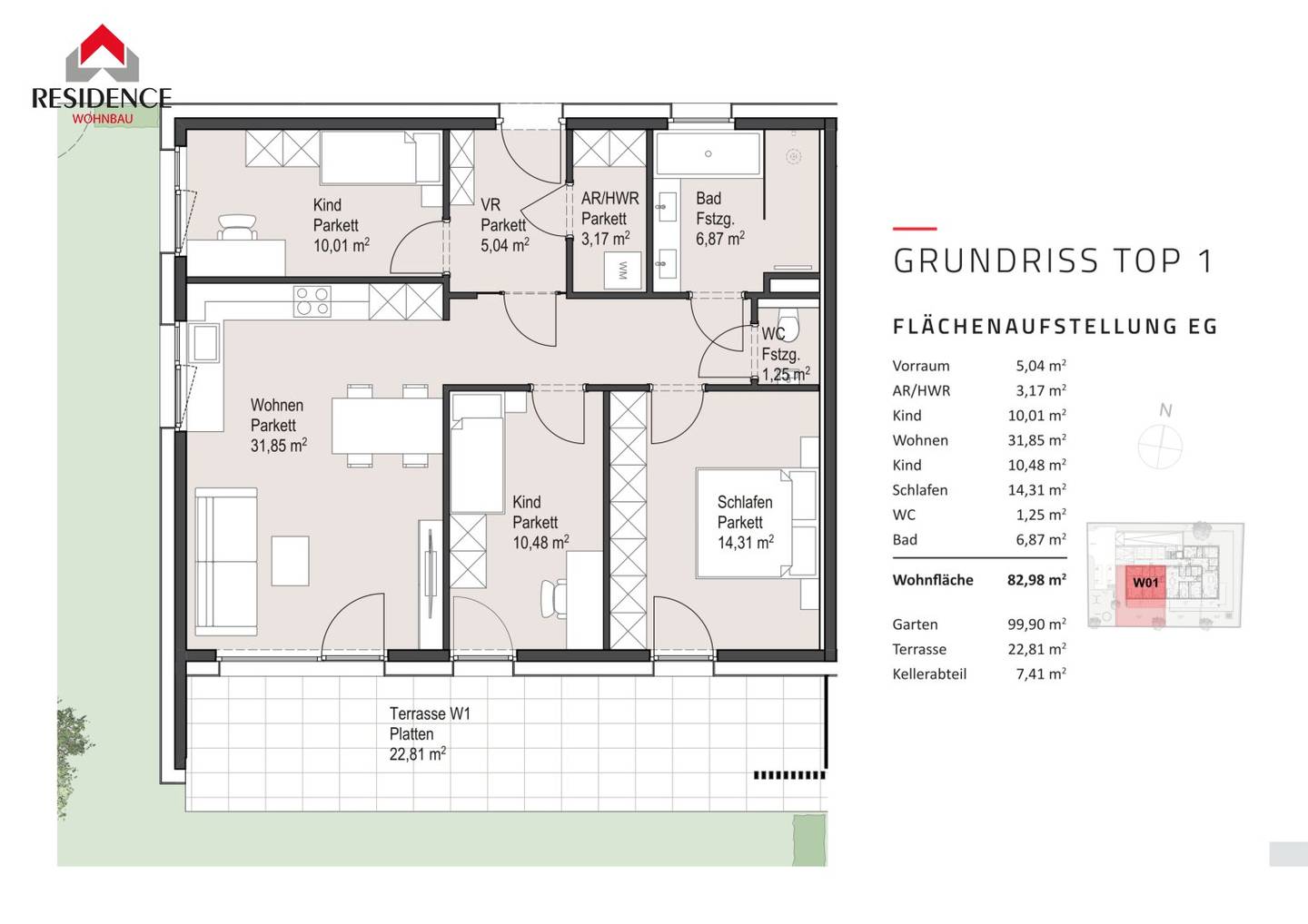 Wohnung Neubau Garten in Parsch