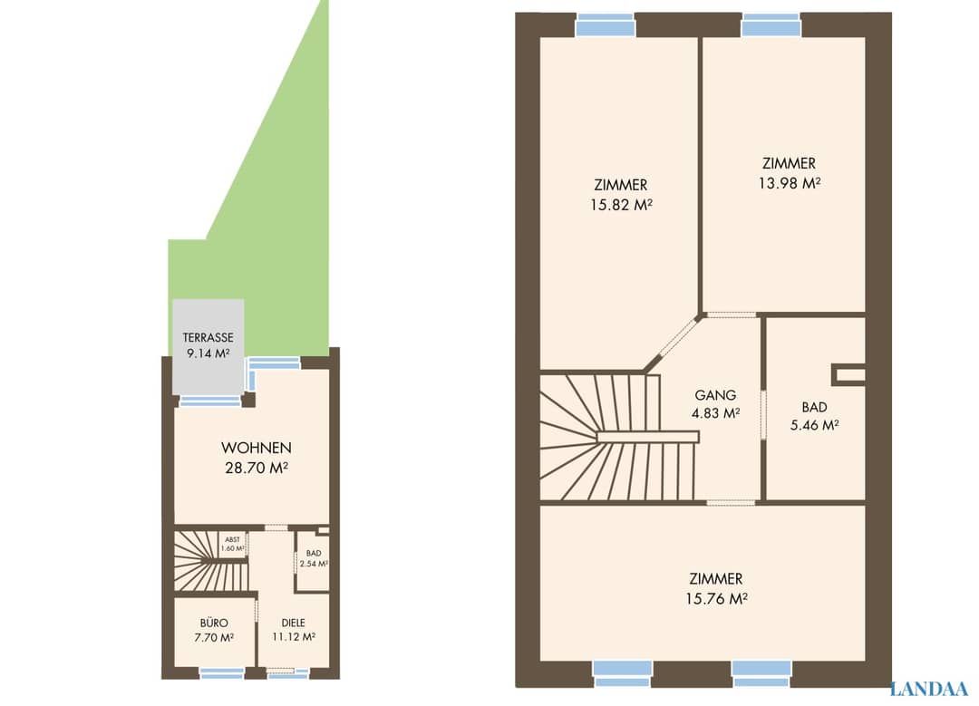 Terraced house Alland, 107m² new build