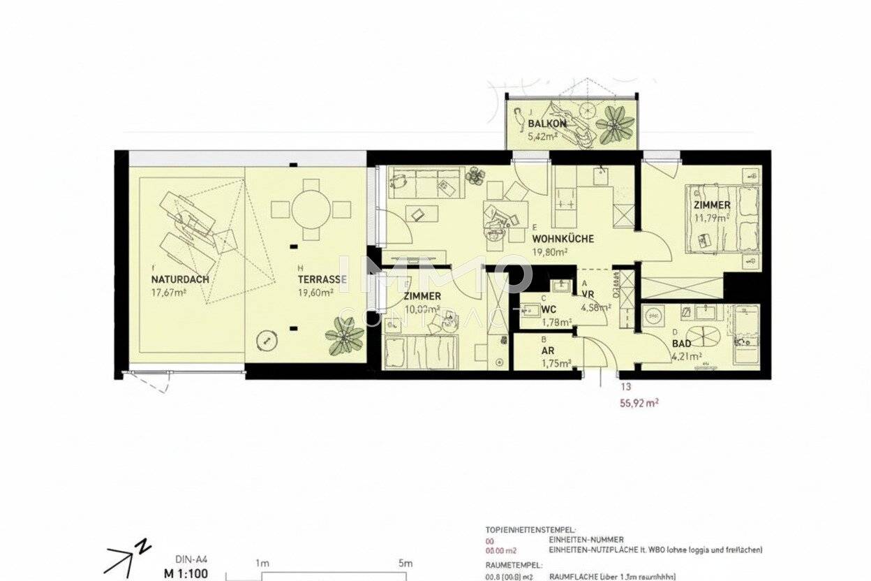 New build apartment with balcony and terrace