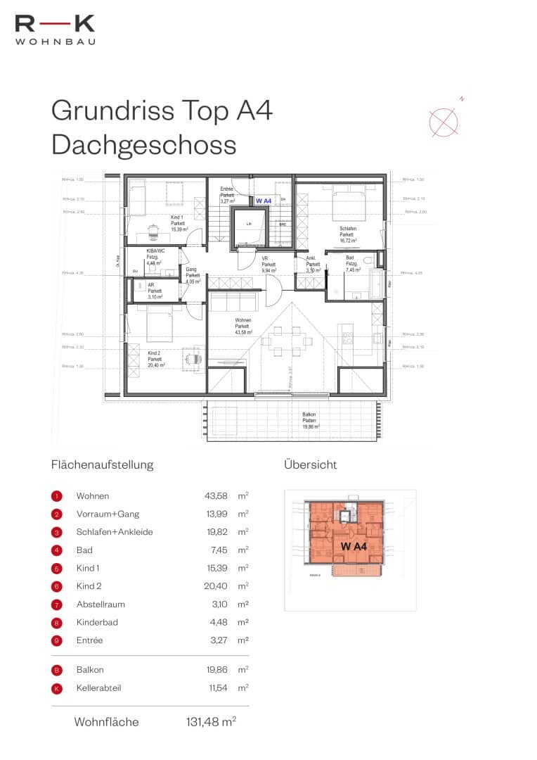 Dachgeschosswohnung im Grünen mit Balkon