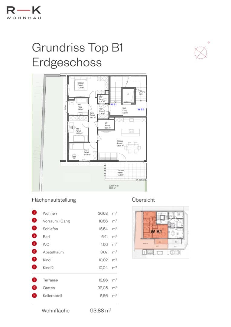 Neubauwohnung mit Garten und Terrasse im Grünen