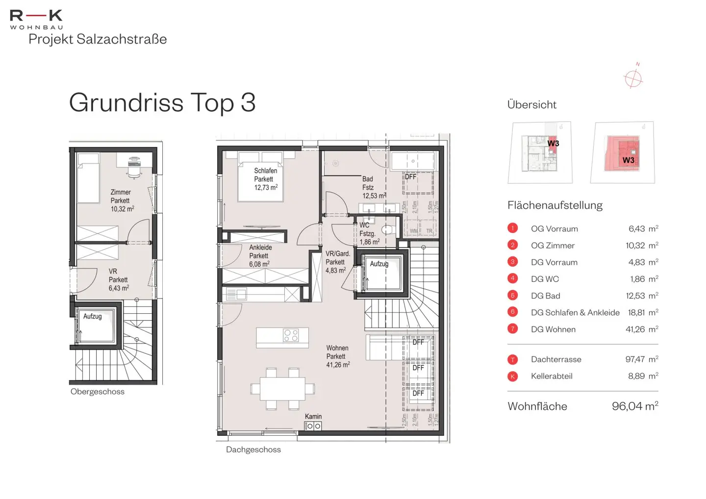 Penthouse mit Dachterrasse im Erstbezug und Aufzug