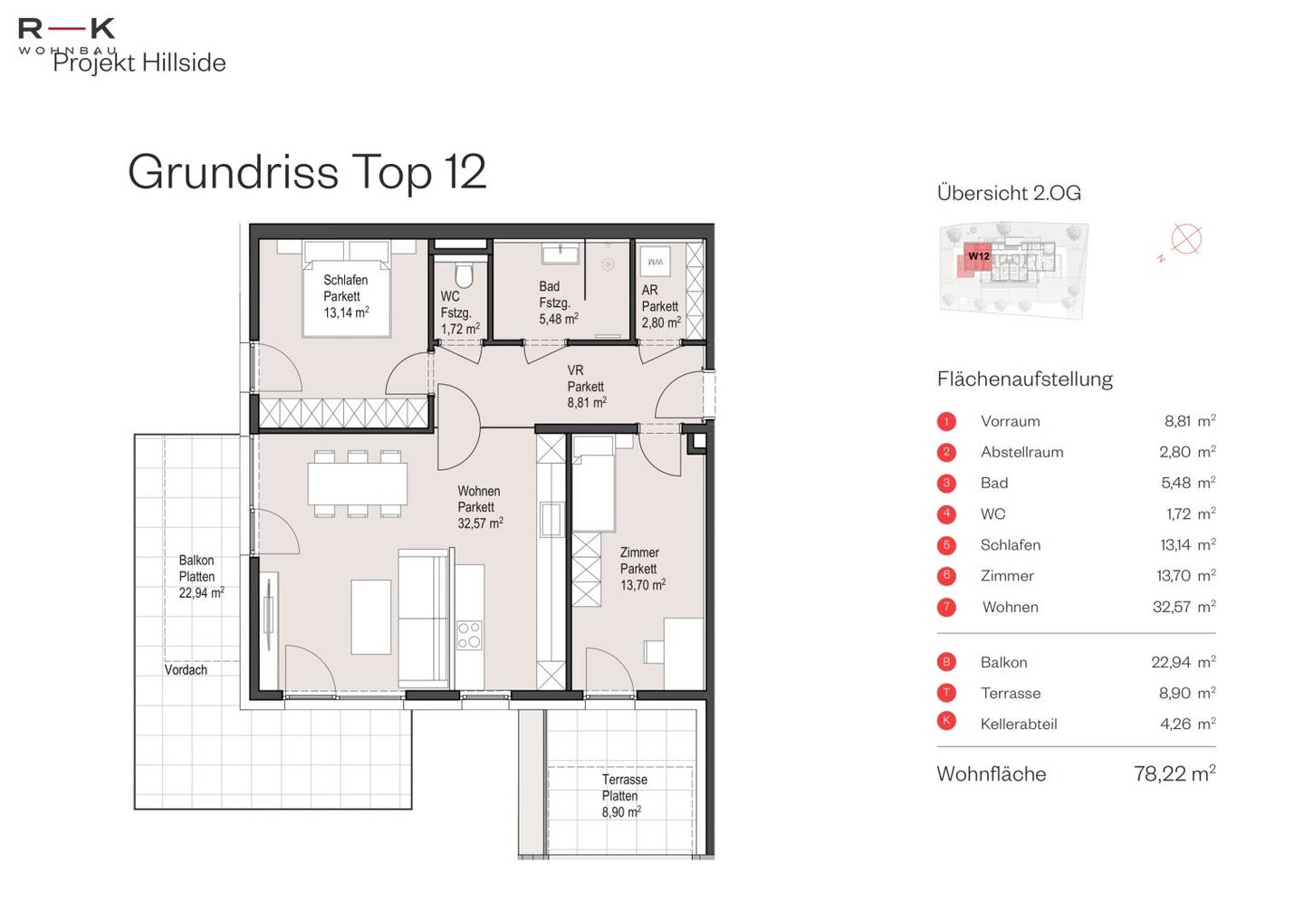 Newly built apartment with balcony and panoramic view