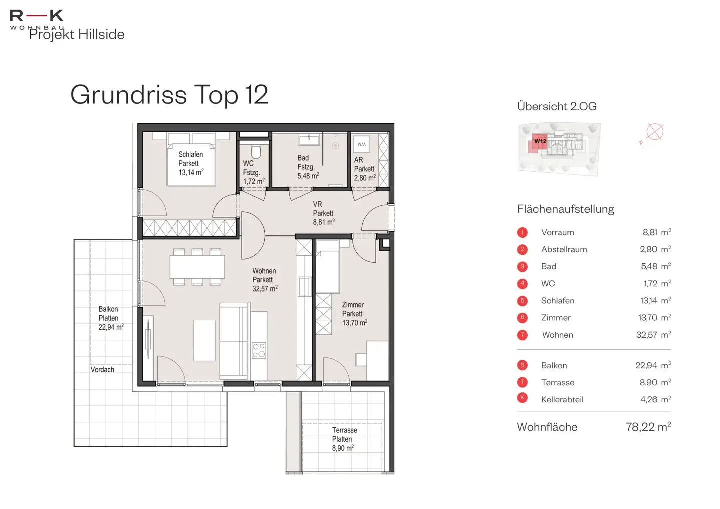 Newly built apartment with balcony and panoramic view
