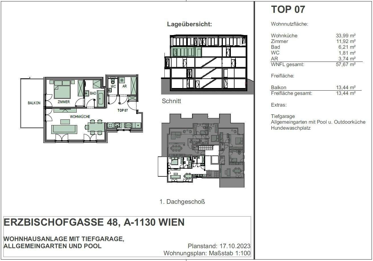 Wohnung im Neubau mit Balkon und Lift