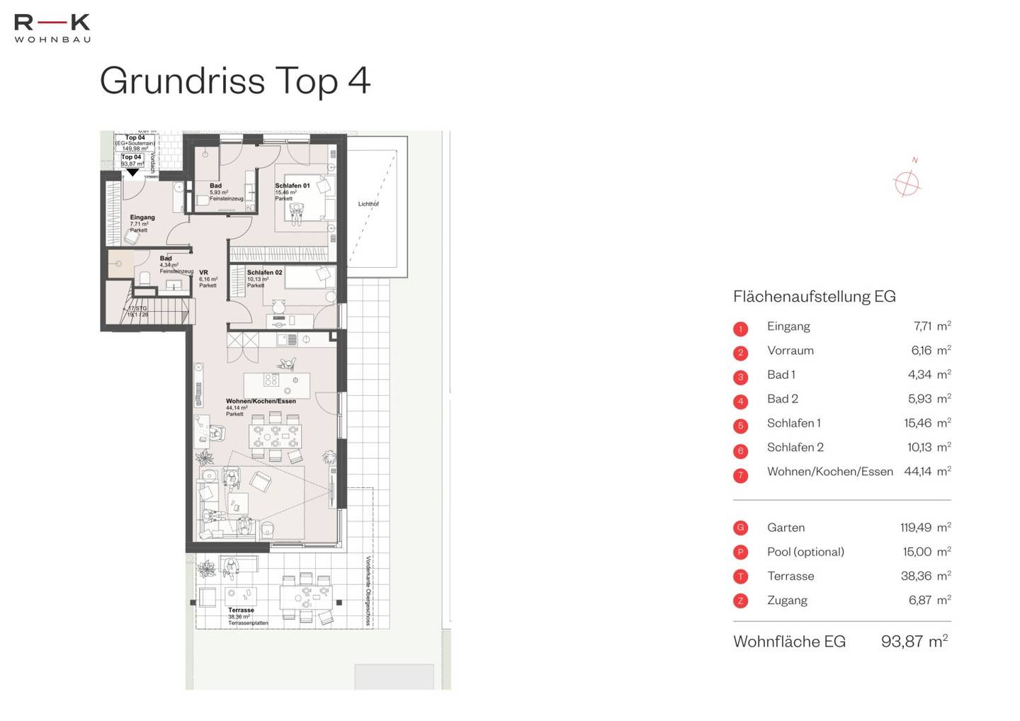 Wohnung with private garden and Wellness Oasis