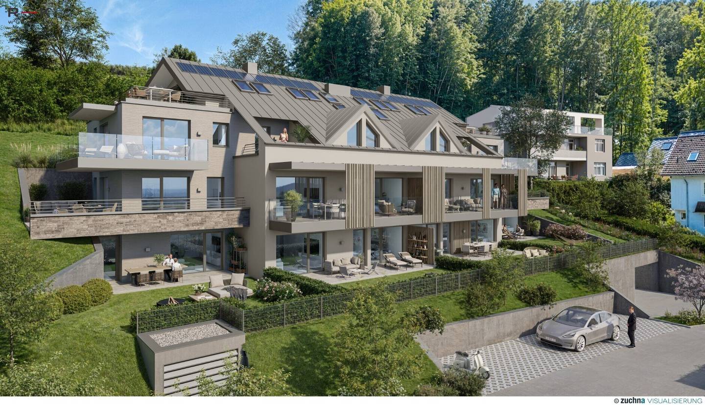 Wohnung with panoramic view and balcony by the lakefront