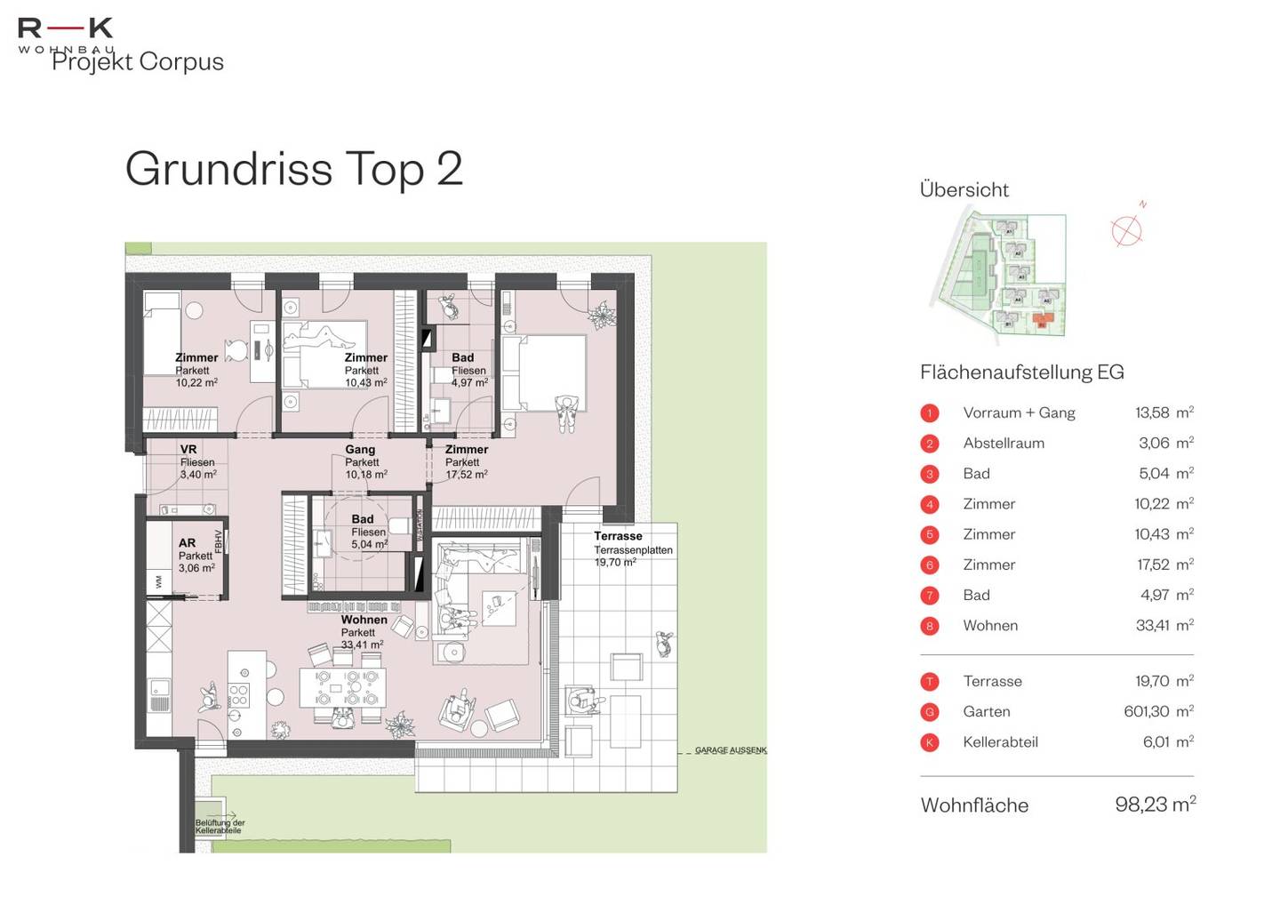 Erdgeschosswohnung mit Privatgarten und Terrasse