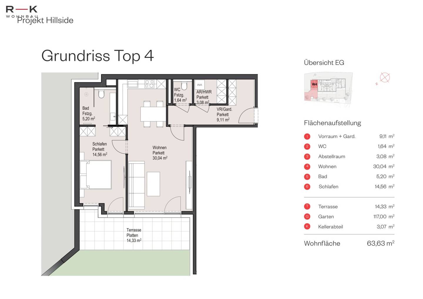 Neubau Wohnung mit Garten und Terrasse Weitblick