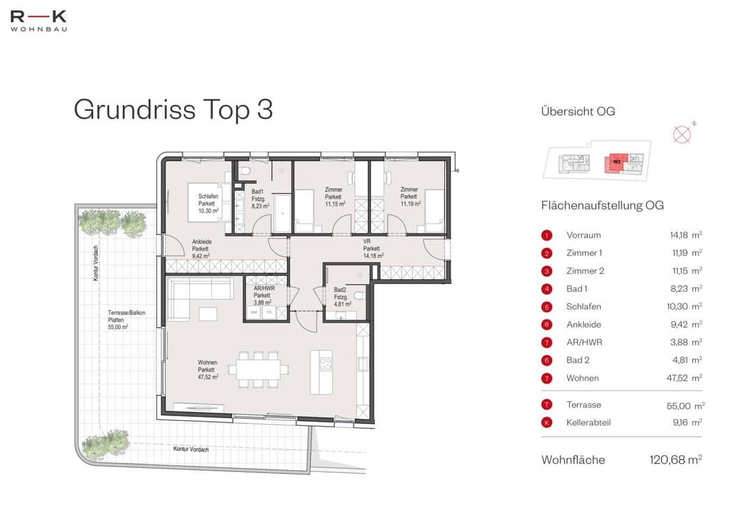 Aigen: 4-room flat with terrace