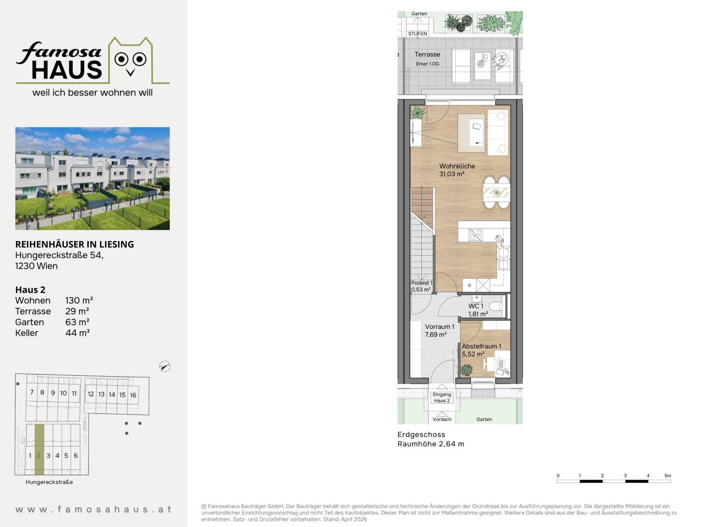 Terraced House with Garden & Roof Terrace
