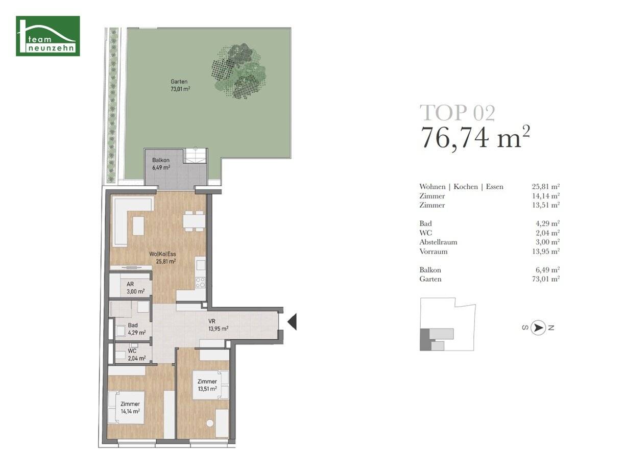 Ground floor apartment with garden and balcony near Augarten