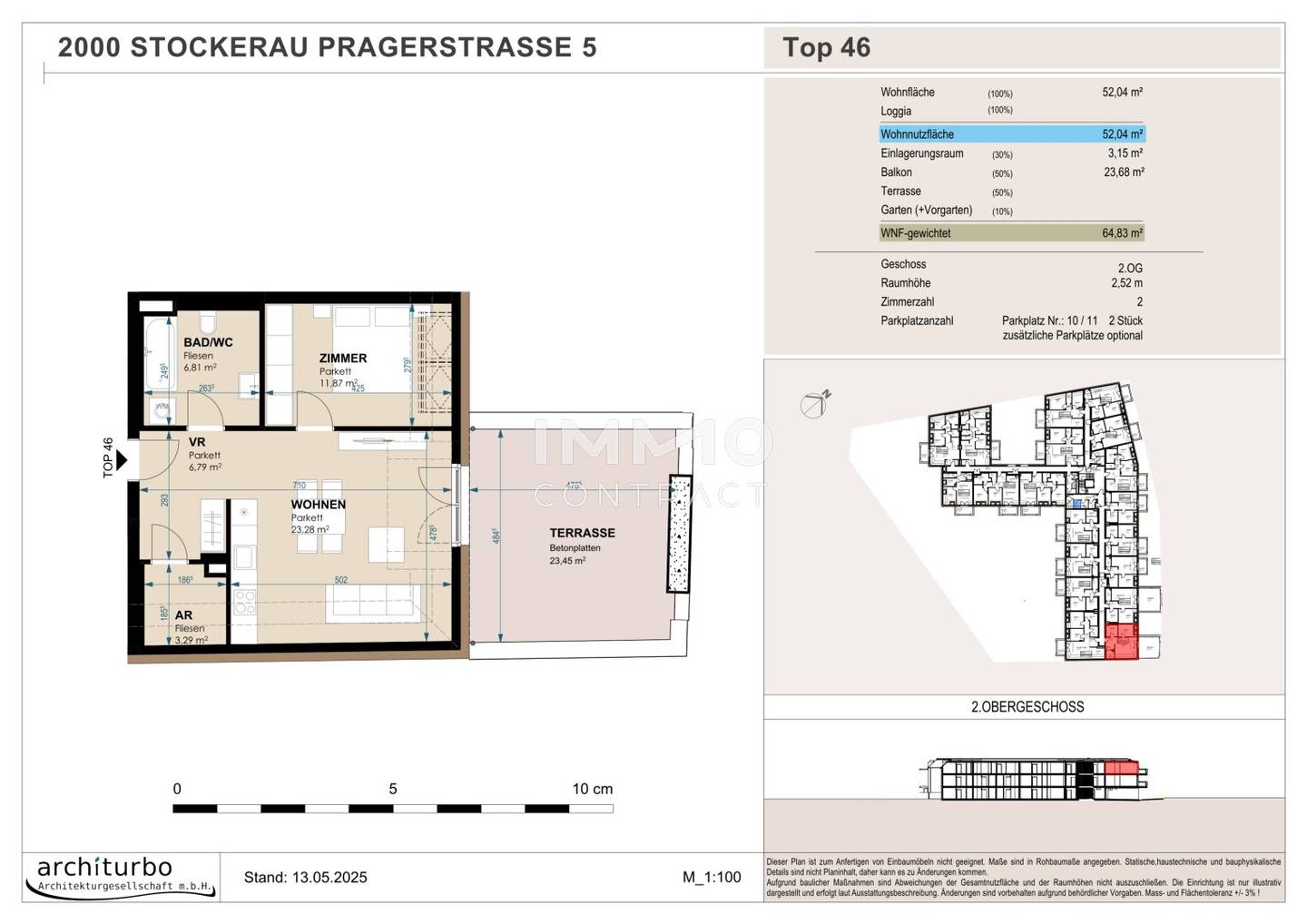 Apartment new build terrace near Stockerau center