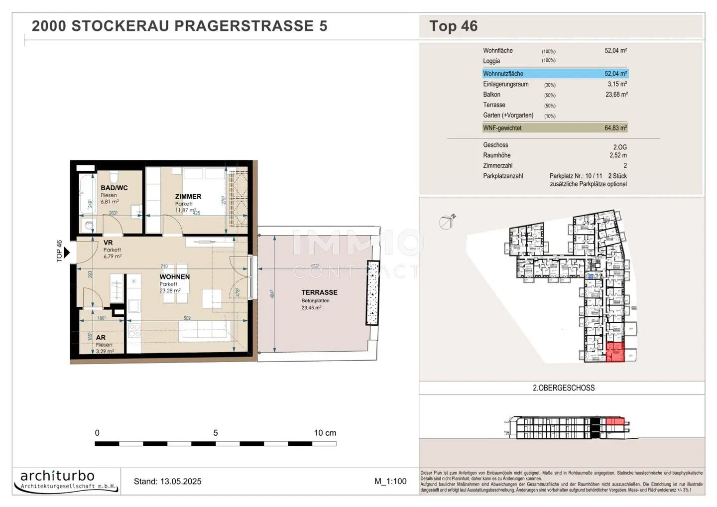 Apartment new build terrace near Stockerau center