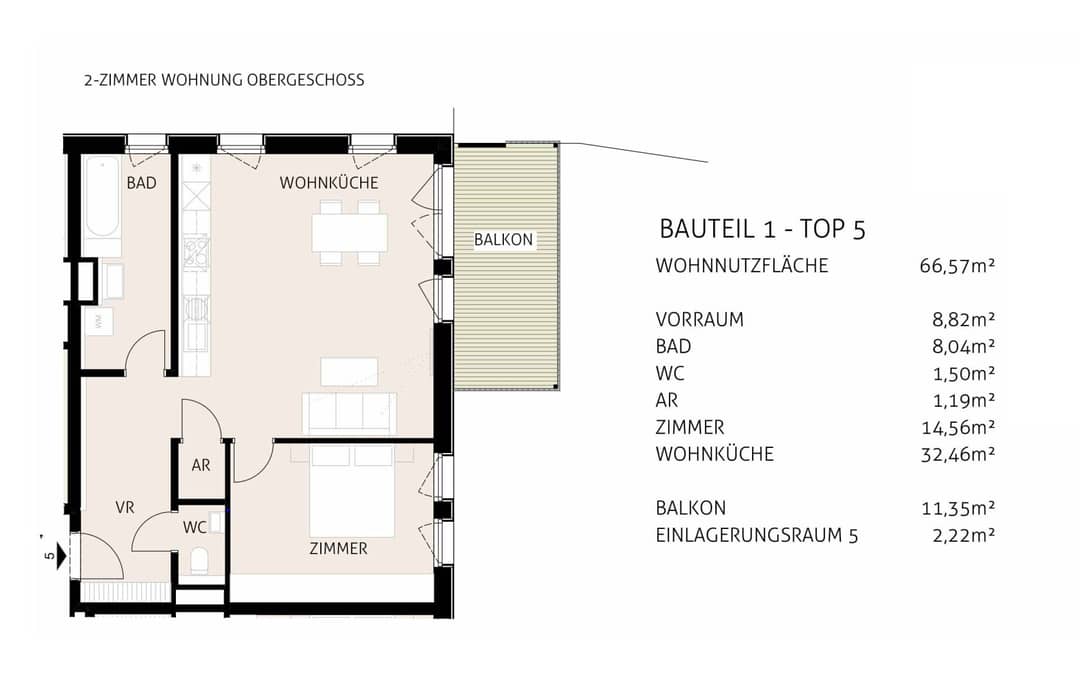 New 2-room flat Gießhübl, 66m²