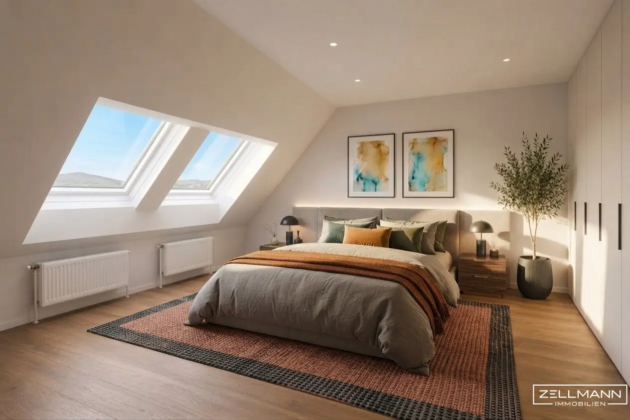 NÄHE RIVERSIDE | Dachgeschosswohnung mit großzügigem Wohnbereich, 3 Zimmer + extra Küche | ZELLMANN IMMOBILIEN