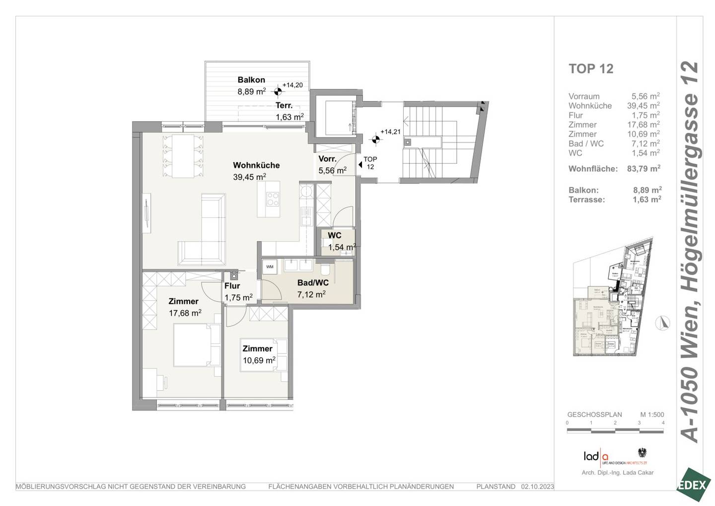 Helle Etagenwohnung mit Balkon und Parkett in Margareten