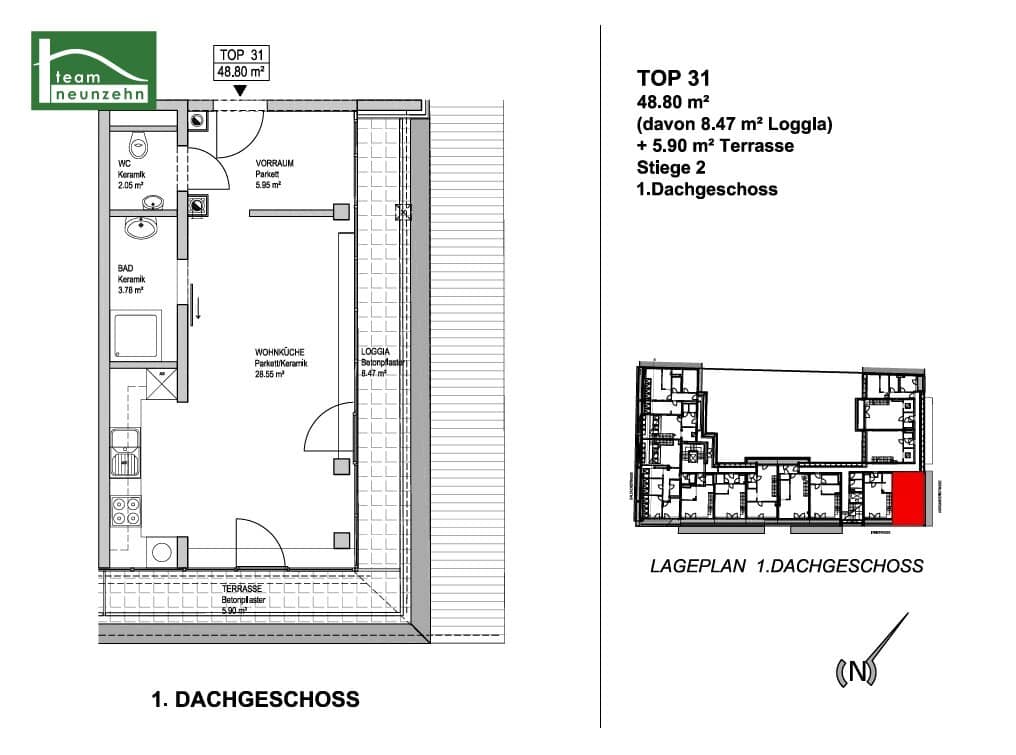 Apartment with loggia and terrace near Danube Prater