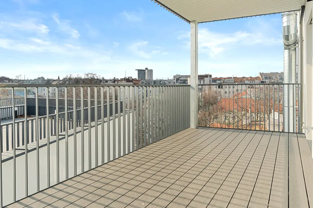 Attic apartment with balcony and view