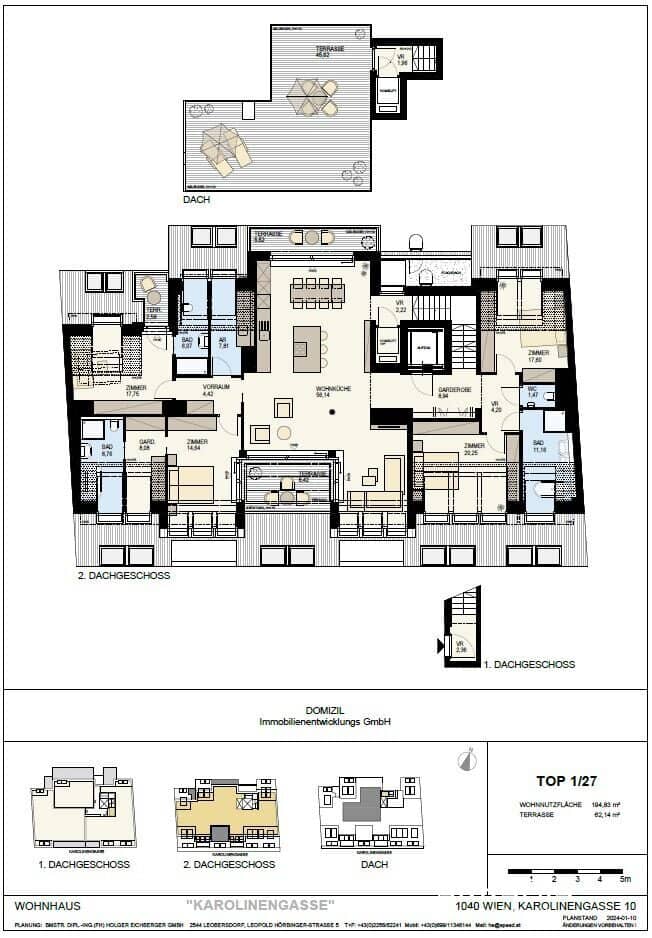 Penthouse with private lift and rooftop terrace