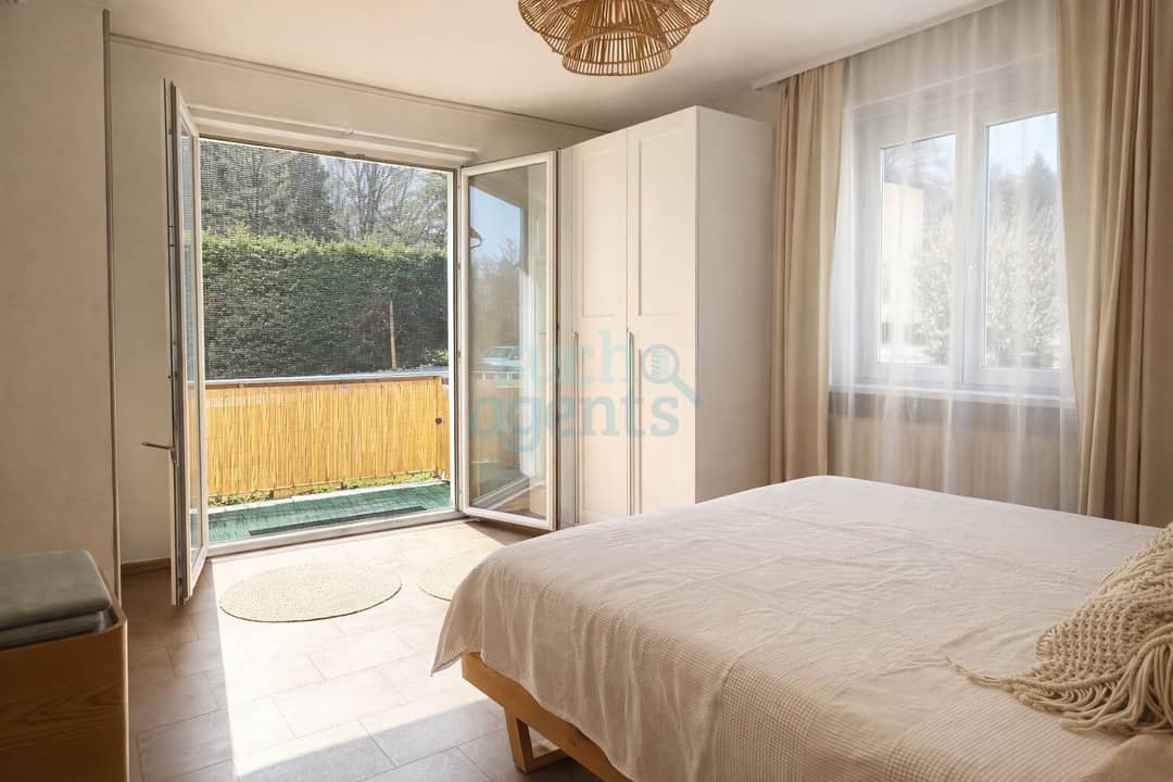 Erdgeschosswohnung südseitiger Balkon und Gartenanteil