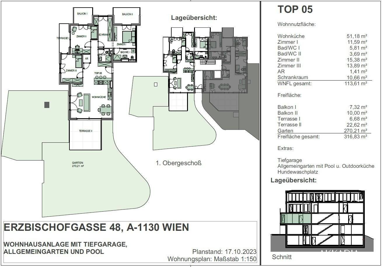 Wohnung Neubau mit Eigengarten im Hacking