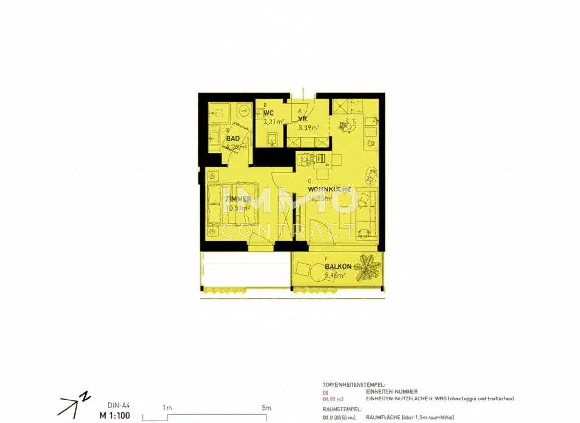 Top floor apartment with balcony first occupancy