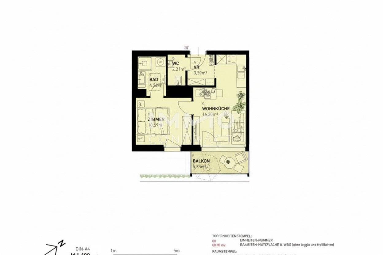 Commission free apartment with terrace and light filled interiors
