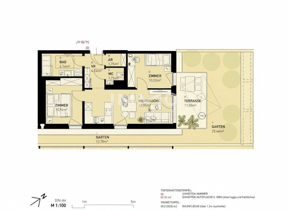 Apartment commission free with garden and terrace