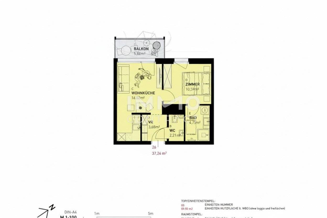 New build apartment with private balcony