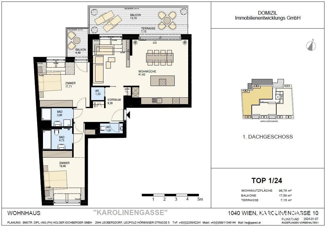 Apartment in a new build near Belvedere terrace