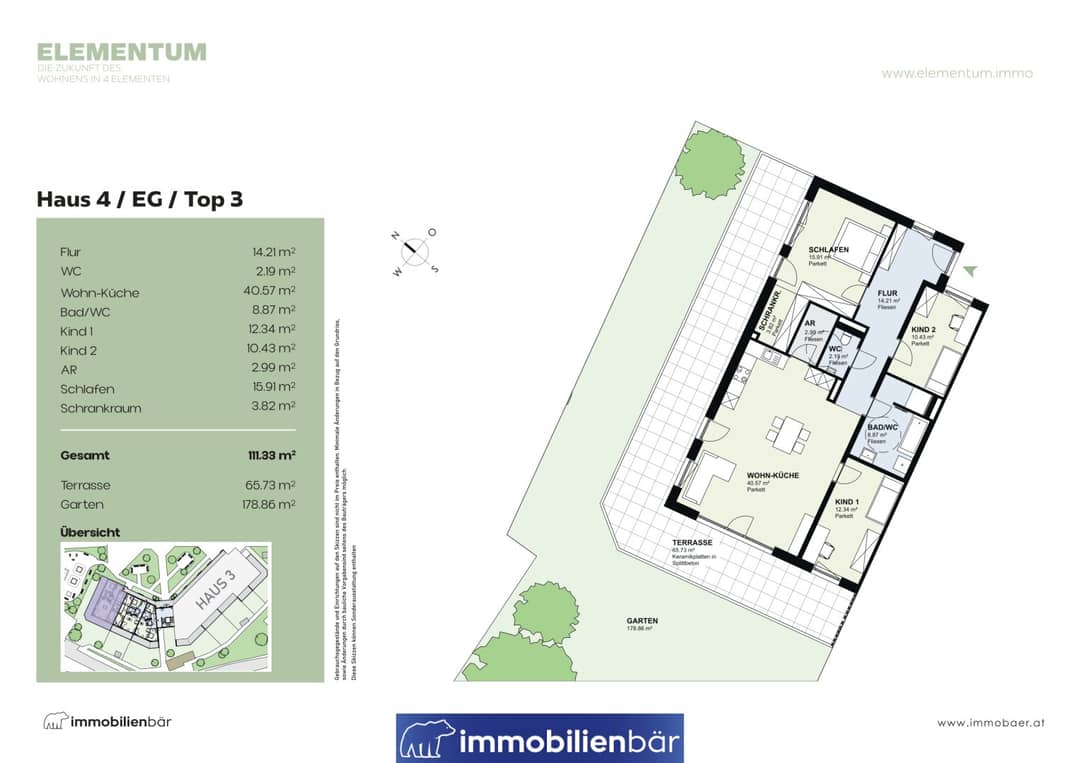 Erdgeschosswohnung mit Garten und Terrasse im Neubau