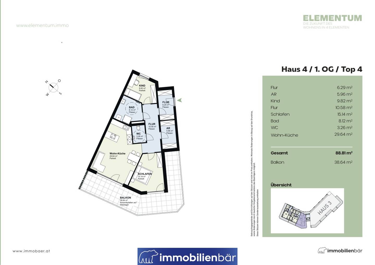 Wohnung Erstbezug Neubau mit großem Balkon
