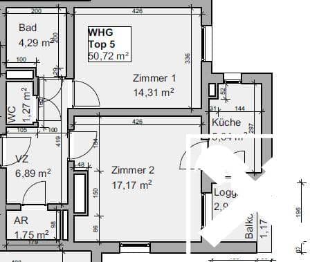 Wohnung mit Loggia in ruhiger Lage