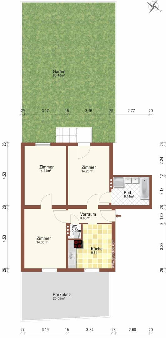 Gartenwohnung Riedersbach 65m²