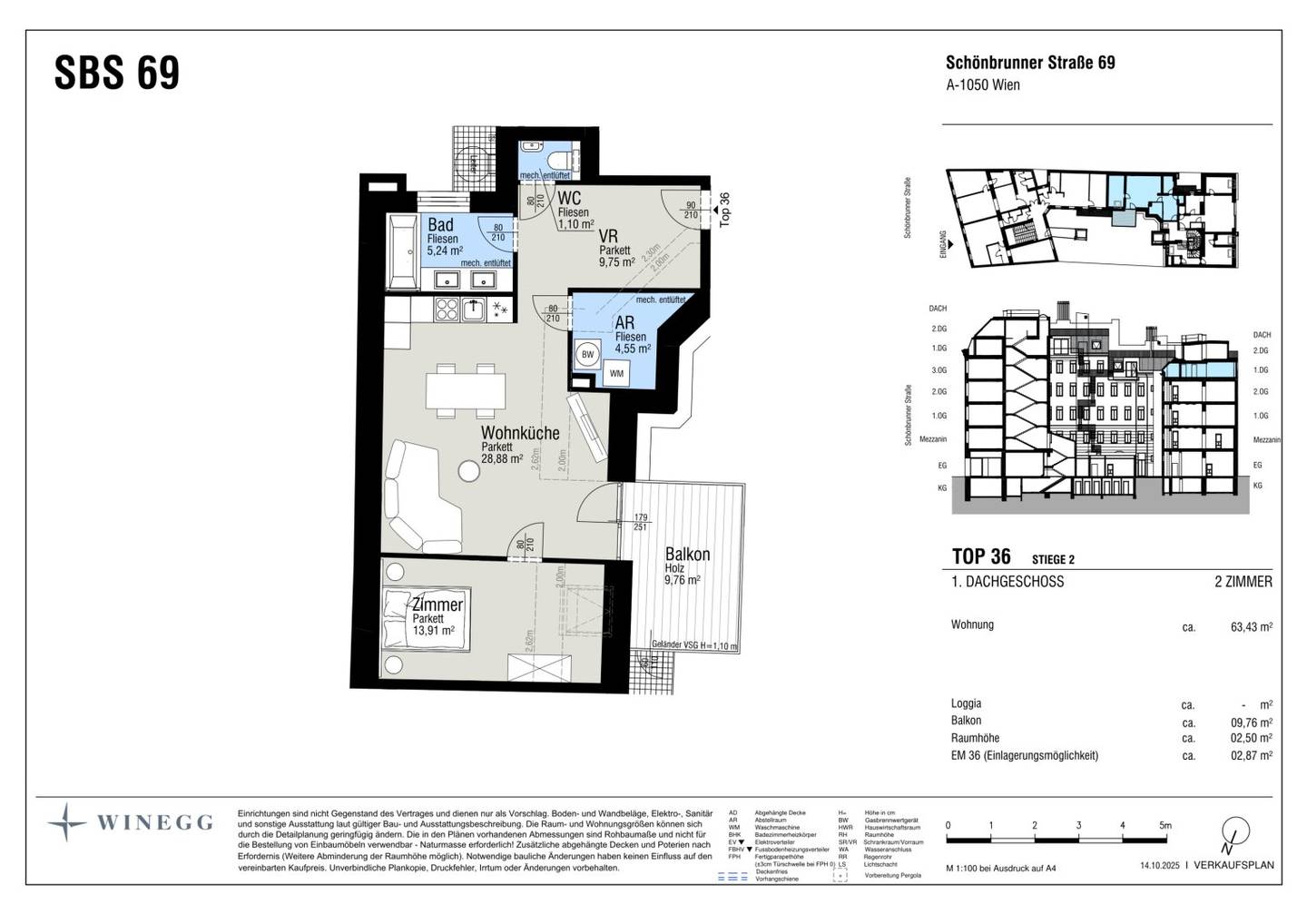 2-Room Attic Apartment with Balcony