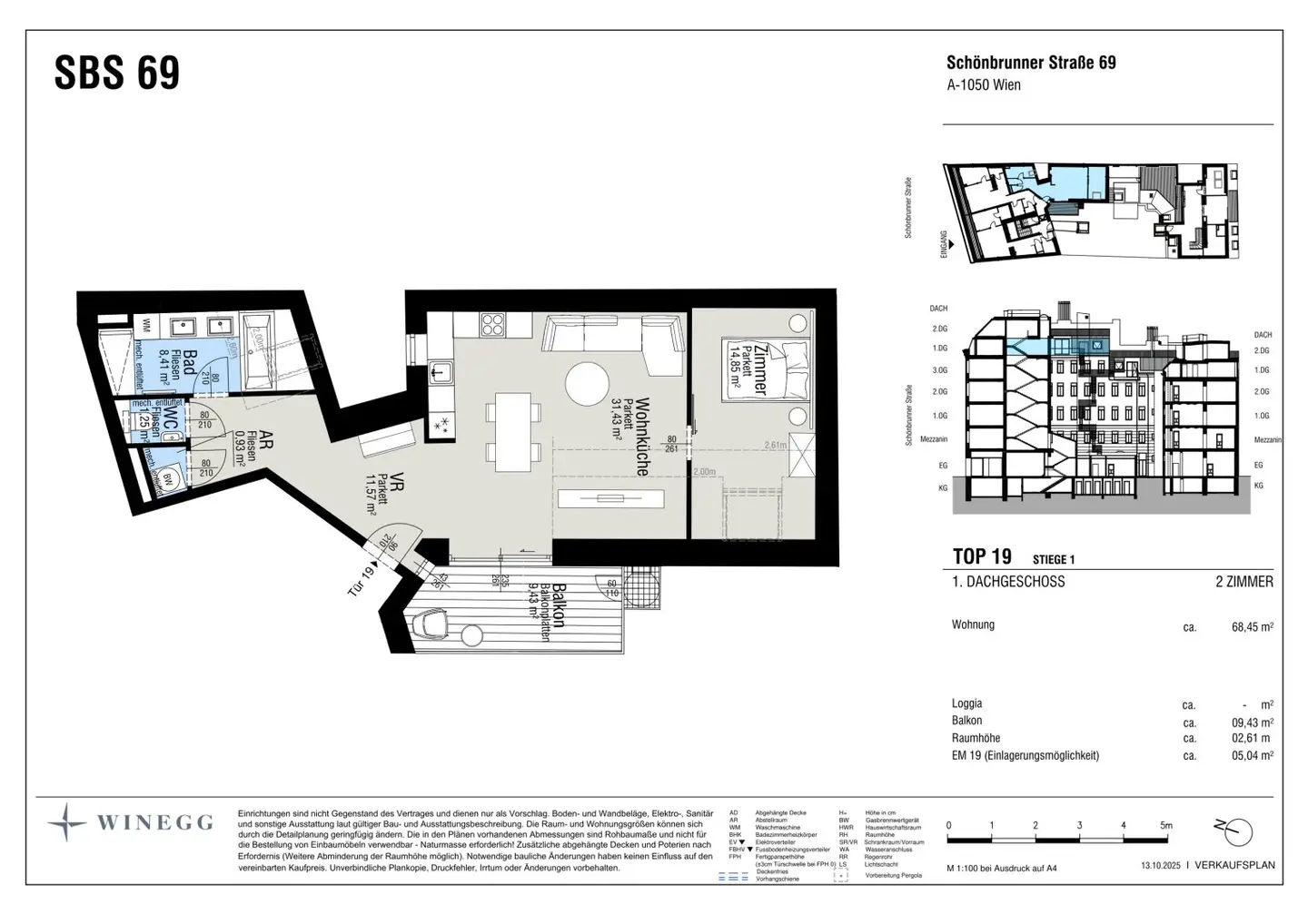 2-Room Attic Apartment with Balcony
