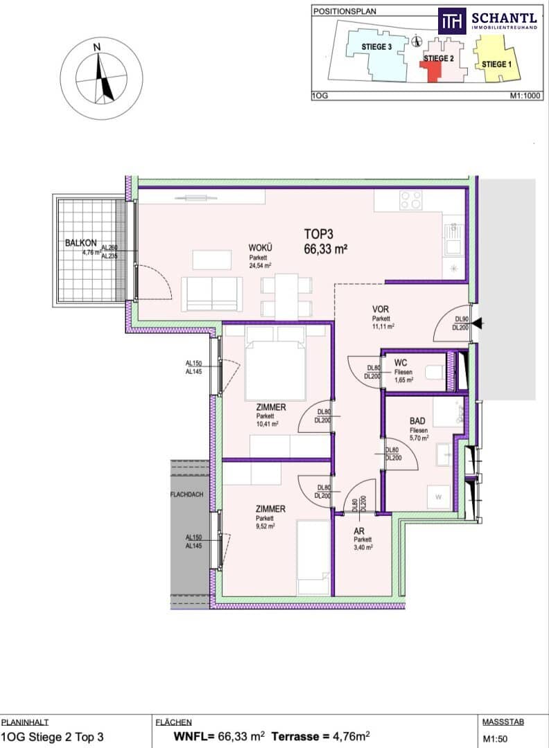 Wohnung Erstbezug Westbalkon Marchfeld Zentrum